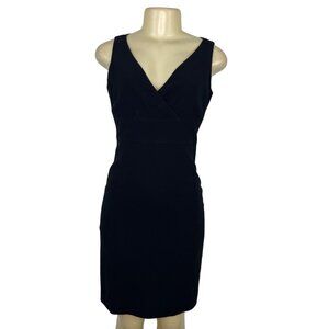 Ann Taylor Petites Black Sleeveless Sheath Dress V-Neck Back Zip Size 2P